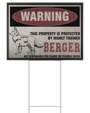 Berger dog this property is protected 24x18 Yard Sign front