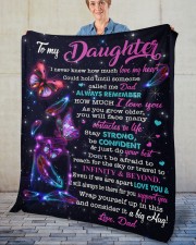 I Never Knew How Much Love My Heart To Daughter Fleece Blanket - 50" x 60" aos-coral-fleece-blanket-50x60-lifestyle-front-02