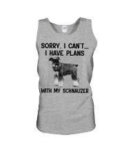 I have plans with my dog Schnauzer Unisex Tank tile