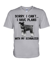 I have plans with my dog Schnauzer V-Neck T-Shirt tile