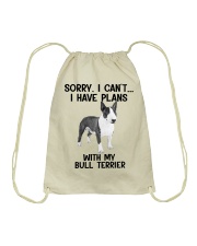 I have plans with my dog Bull Terrier Drawstring Bag tile