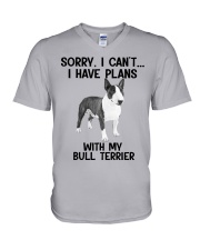 I have plans with my dog Bull Terrier V-Neck T-Shirt tile