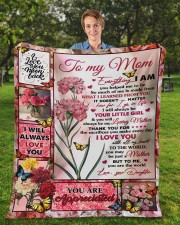 Everything I Am You Helped Me To Be To Mom Fleece Blanket - 50" x 60" aos-coral-fleece-blanket-50x60-lifestyle-front-01a
