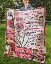 Everything I Am You Helped Me To Be To Mom Fleece Blanket - 50" x 60" aos-coral-fleece-blanket-50x60-lifestyle-front-02b
