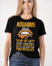 Zodiac Aqurius Girl Knows More Than She Says Classic T-Shirt apparel-classic-tshirt-lifestyle-front-101