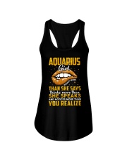 Zodiac Aqurius Girl Knows More Than She Says Ladies Flowy Tank tile