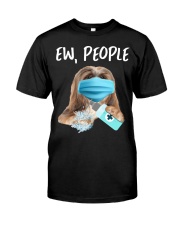 Ew People Dog Wearing A Face Mask Lhasa Apso Premium Fit Mens Tee tile