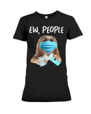 Ew People Dog Wearing A Face Mask Lhasa Apso Premium Fit Ladies Tee tile
