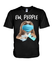 Ew People Dog Wearing A Face Mask Lhasa Apso V-Neck T-Shirt tile
