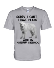 I have plans with my dog Maremma Sheepdog V-Neck T-Shirt tile