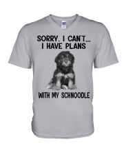 I have plans with my dog Schnoodle V-Neck T-Shirt tile