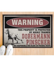 Dobermann this property is protected Doormat 22.5" x 15" aos-doormat-22-5x15-lifestyle-front-03