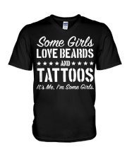 Some Girls Love Beards And Tattoos V-Neck T-Shirt tile