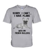 I have plans with my dog French Bulldog V-Neck T-Shirt tile