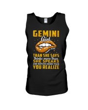 Zodiac Gemini Girl Knows More Than She Says Unisex Tank tile