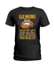 Zodiac Gemini Girl Knows More Than She Says Ladies T-Shirt tile
