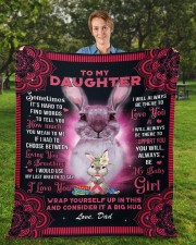 Sometimes It's Hard To Find Words Dad To Daughter Fleece Blanket - 50" x 60" aos-coral-fleece-blanket-50x60-lifestyle-front-01a
