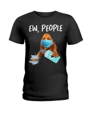 Ew People Dog Wearing A Face Mask Bloodhound Ladies T-Shirt tile
