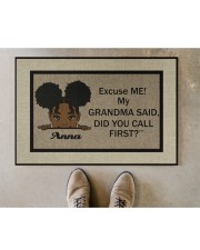 Excuse Me My Grandma Said Did U Call First Custom Doormat 22.5" x 15" aos-doormat-22-5x15-lifestyle-front-04
