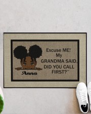Excuse Me My Grandma Said Did U Call First Custom Doormat 22.5" x 15" aos-doormat-22-5x15-lifestyle-front-06