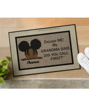 Excuse Me My Grandma Said Did U Call First Custom Doormat 22.5" x 15" aos-doormat-22-5x15-lifestyle-front-11