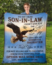 I Didn't Give You Gift Of Life Eagle To Son-In-Law Fleece Blanket - 50" x 60" aos-coral-fleece-blanket-50x60-lifestyle-front-01a