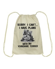 I have plans with my dog Yorkshire Terrier Drawstring Bag tile