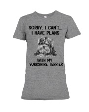 I have plans with my dog Yorkshire Terrier Premium Fit Ladies Tee tile