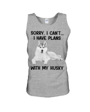 I have plans with my dog Husky Unisex Tank tile