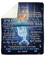 Personalized I Closed My Eyes Deer Dad To Son Sherpa Fleece Blanket tile