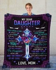 I Asked God For An Angel Mom To Daughter Fleece Blanket - 50" x 60" aos-coral-fleece-blanket-50x60-lifestyle-front-01