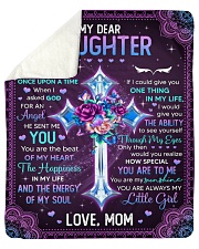 I Asked God For An Angel Mom To Daughter Sherpa Fleece Blanket tile