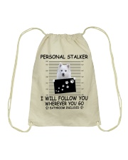 Personal Stalker American Eskimo Drawstring Bag tile