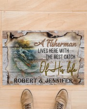Personalized Name An Old Fisherman To Husband Doormat 22.5" x 15" aos-doormat-22-5x15-lifestyle-front-02