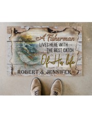Personalized Name An Old Fisherman To Husband Doormat 22.5" x 15" aos-doormat-22-5x15-lifestyle-front-04