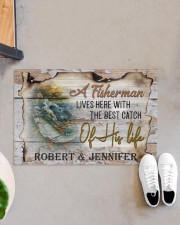 Personalized Name An Old Fisherman To Husband Doormat 22.5" x 15" aos-doormat-22-5x15-lifestyle-front-07