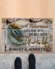 Personalized Name An Old Fisherman To Husband Doormat 22.5" x 15" aos-doormat-22-5x15-lifestyle-front-10