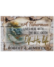 Personalized Name An Old Fisherman To Husband Doormat 22.5" x 15" front