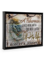 Personalized Name An Old Fisherman To Husband Floating Framed Canvas Prints Black tile