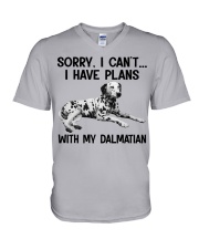 I have plans with my dog Dalmatian V-Neck T-Shirt tile