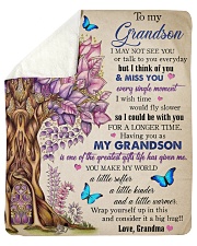 I May Not See You Or Talk To You To Grandson Sherpa Fleece Blanket tile