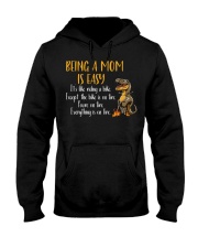Being A Mom Is Easy Dinosaur Daughter To Mom Hooded Sweatshirt tile