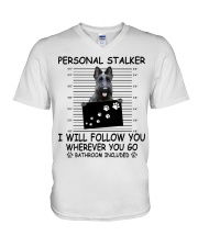 Personal Stalker Scottish Terrier V-Neck T-Shirt tile