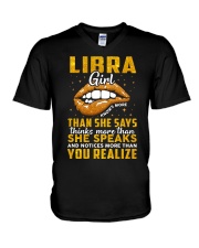 Zodiac Libra Girl Knows More Than She Says V-Neck T-Shirt tile