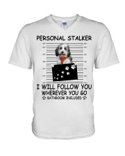 Personal Stalker Tibetan Terrier V-Neck T-Shirt tile