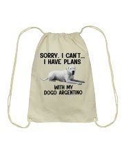 I have plans with my dog Dogo Argentino Drawstring Bag tile