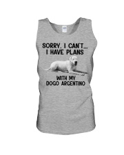 I have plans with my dog Dogo Argentino Unisex Tank tile