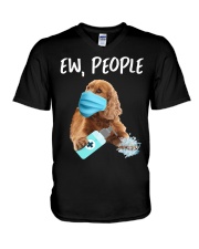 Ew People Dog Wearing A Face Mask Cocker Spaniel V-Neck T-Shirt tile