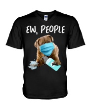 Ew People Dog Wearing A Face Mask Bullmastiff V-Neck T-Shirt tile