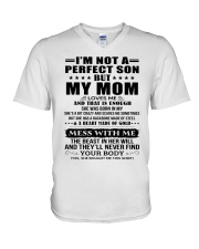 I'm Not A Perfect Son But My Mom Loves Me V-Neck T-Shirt tile